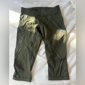 Army green lululemon capri leggings